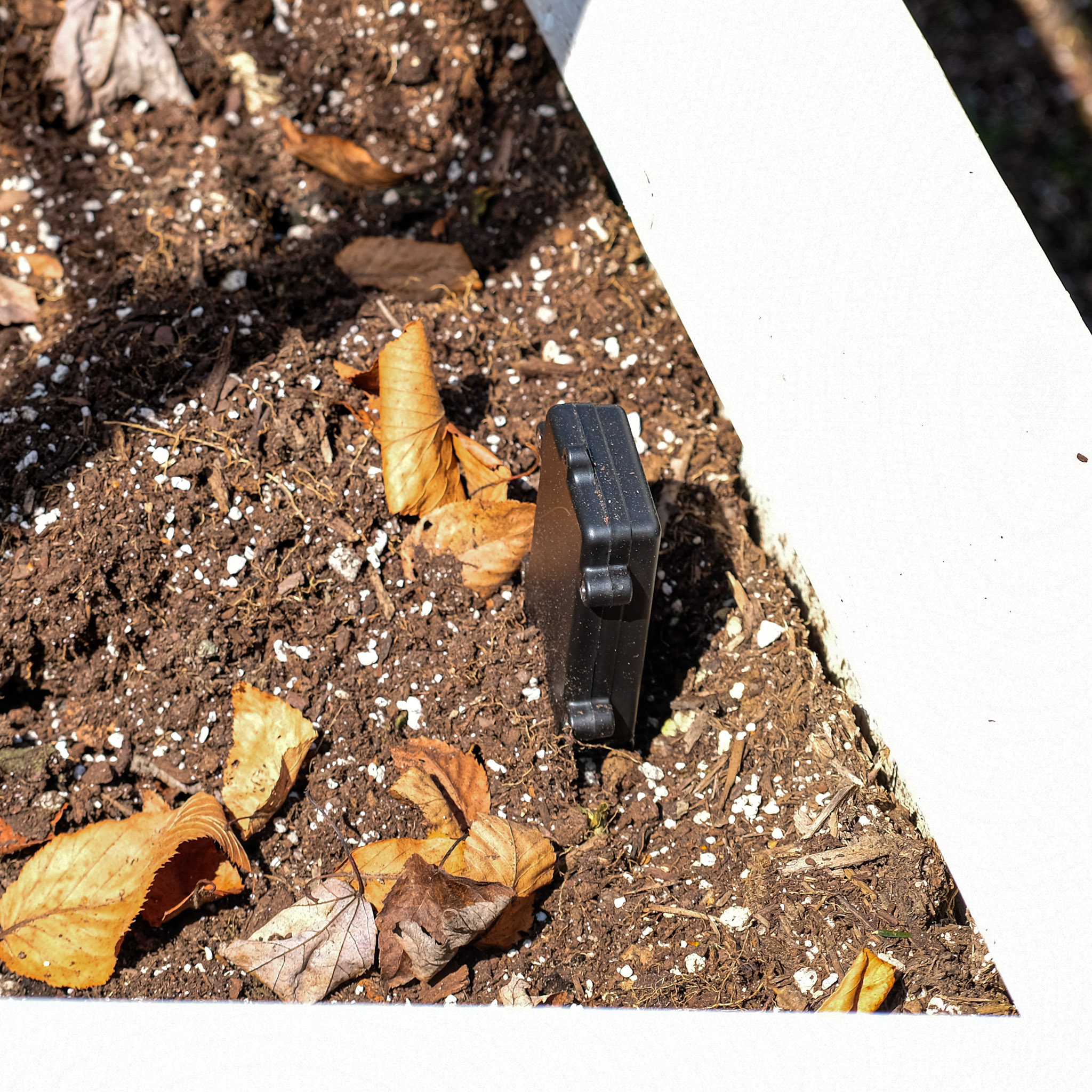 The Aspirational Ani prototype buried in soil in a raised bed